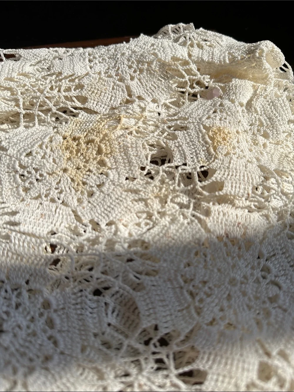 N/A cream crocheted